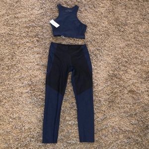 Outdoor Voices navy workout set